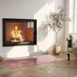 Tulup - Kachel Vloerplaat - Rechthoekig - Kleur Roze - 125x50 Cm - Plaat Onder Houtkachel