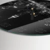 Tulup - Klok Glas Met Opdruk - Ronde - Horizon - Zwart - 30 - Zwarte Handen