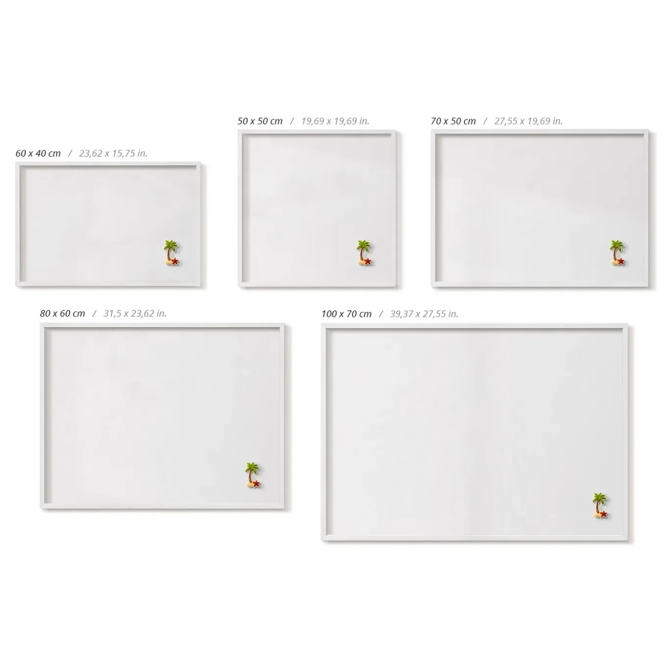 Tulup - Magnetisch Bord Voor Reismagneten - Witte Lijst - Wit - 60x40 Cm - Rechthoekig