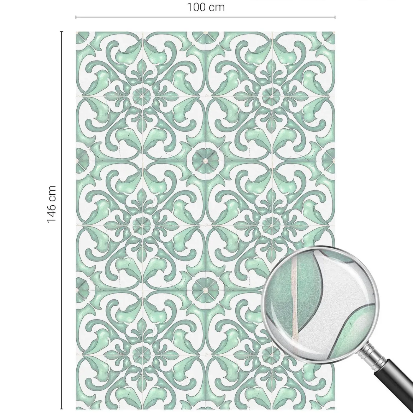 Tulup - Plakfolie Op Raam - Groene Symmetrie - Groene - 100x146 Cm - Raamfolie Anti Inkijk
