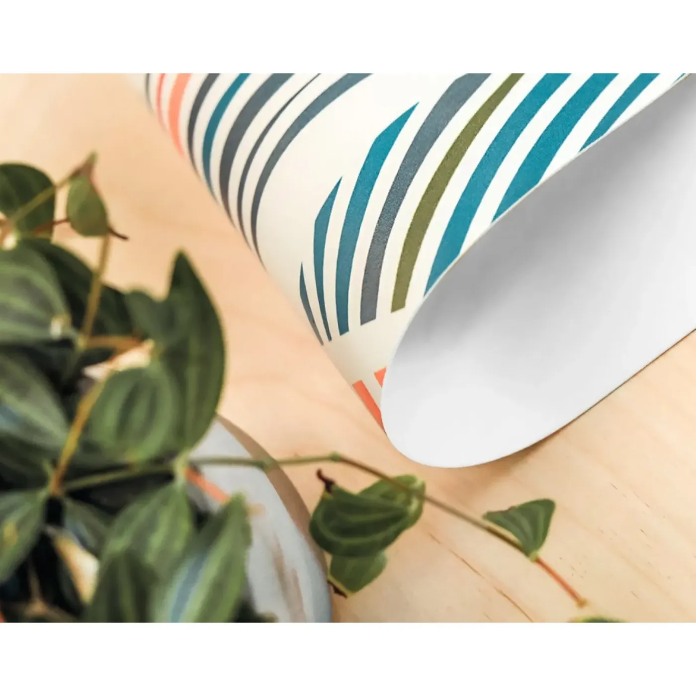 Tulup - Pvc Vloer Mat - Rond - Rood - 150 Cm - Vloerkleed Op Vinyl - Delicate Bloemen