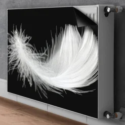 Tulup - Radiator Afdekmat - Witte Veer - Groene - 100x60 Cm - Magnetische Radiatormat