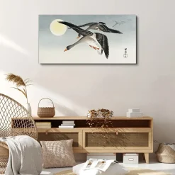 Tulup - Schilderij Canvas - Vogels In De Lucht - Veelkleurig - 100x50 Cm - Canvas Doek Foto