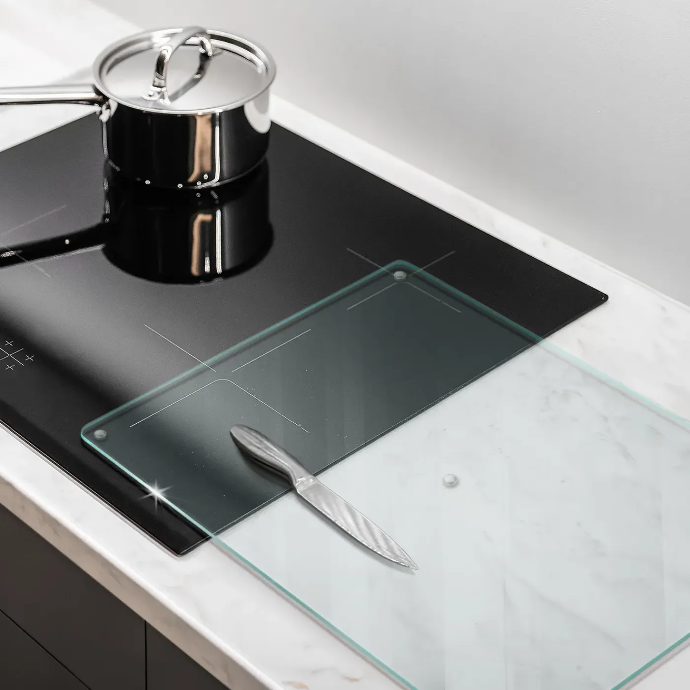 Tulup - Snijplank Glas - Rechthoek - Transparant - 52x40 Cm - Broodplank - Antislip Dienblad