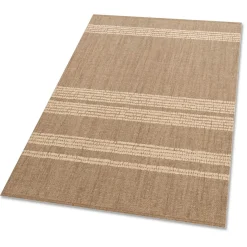 Tulup - Tapijt Voor Buiten - Beige Lijnen - Wit - 60x90 Cm - Buiten Tapijt