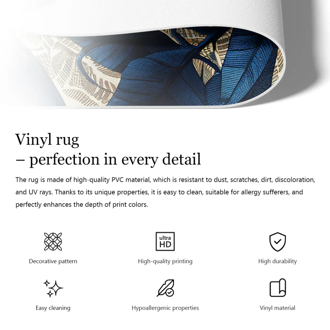 Tulup - Tapijt Voor Buiten - Gouden Stippen - Blauw - 60x90 Cm - Buiten Tapijt