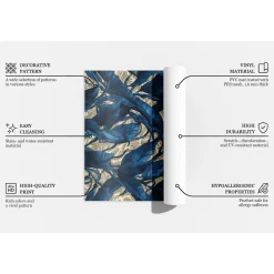 Tulup - Tapijt Voor Buiten - Gouden Stippen - Blauw - 60x90 Cm - Buiten Tapijt