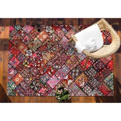 Tulup - Tapijt Voor Buiten - Patchwork Mozaïek - Rood - 60x90 Cm - Buiten Tapijt