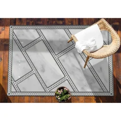 Tulup - Terrasmat - Decoratief Marmer - Groente - 60x90 Cm - Terras Tapijt