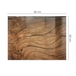Tulup - Terrastafel - Rechthoek - Ecru - 80x60 Cm - Glazen Tafelblad - Bureaublad