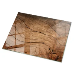 Tulup - Terrastafel - Rechthoek - Ecru - 80x60 Cm - Glazen Tafelblad - Bureaublad