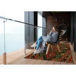 Tulup - Tuinkleed - Plantenpatronen - Zwart - 150x225 Cm - Buitenkleed