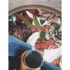Tulup - Vloerkleed Vinyl - Rond - Rood - 150 Cm - Pvc Tapijt - Diverse Bloemen - Natuur