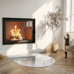 Tulup - Vloerplaat Voor Kachel - Grafsteen - Grijs - 100x100 Cm - Plaat Voor Onder Houtkachel