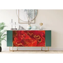 Tulup - Zelfklevende Decoratiefolie - Rode Marmer - Rood - 100x50 Cm - Meubelfolie - Meubelsticker