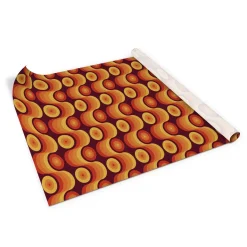 Tulup - Zelfklevende Meubelfolie - Retro Jaren 70 Patroon - Oranje - 100x50 Cm - Meubelsticker