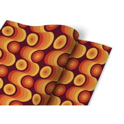 Tulup - Zelfklevende Meubelfolie - Retro Jaren 70 Patroon - Oranje - 100x50 Cm - Meubelsticker