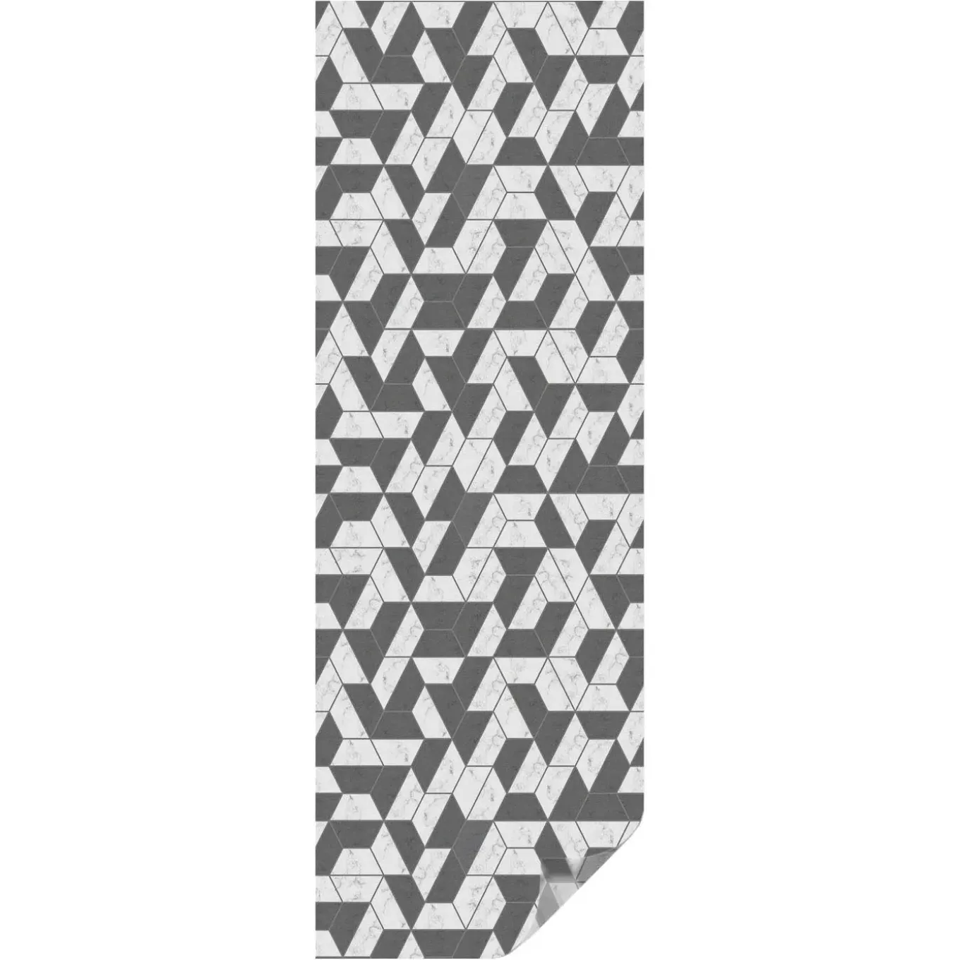 Tulup - Zelfklevende Raamfolie Glas In Lood - Geometrische Illusies - Zwart - 50x146 Cm -