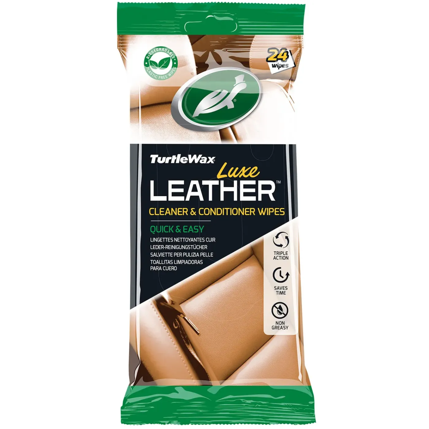 Turtle Wax 54097 Luxe Leather Cleaner & Conditioner Doekjes 24 Stuks