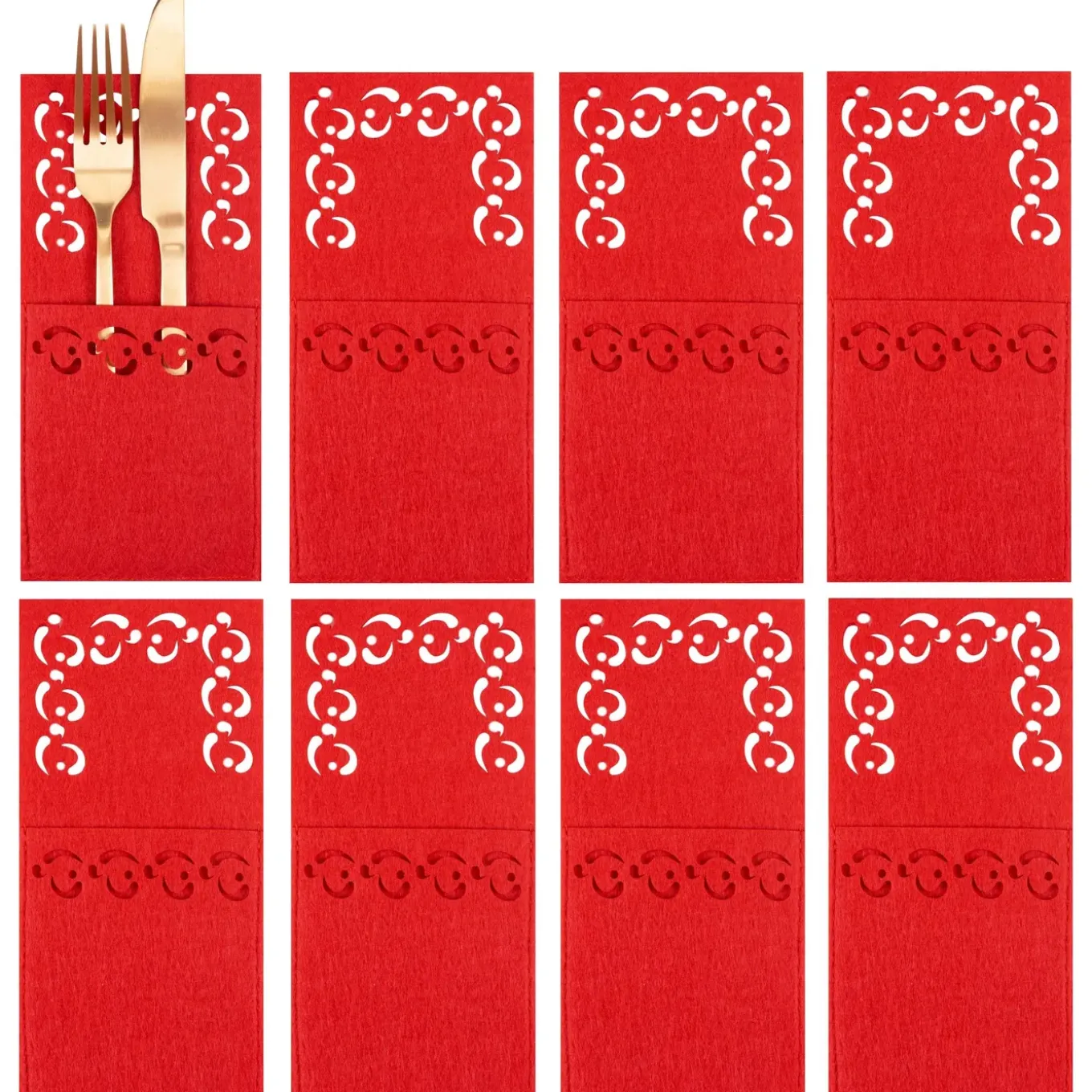 Tutumi Feestelijke Bestekhoes Stuks Kf357-8r 8st. Rood 20x10x20cm