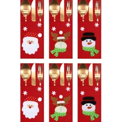 Tutumi Feestelijke Bestekhoes Stuks Kf333 6st. Rood 20x10x20cm