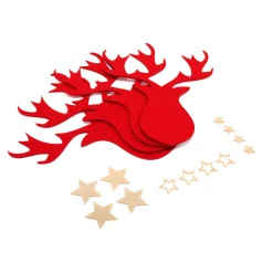 Tutumi Feestelijke Bestekhoes Stuks 311377 Reindeer 4st. Rood 21x17x21cm