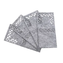 Tutumi Feestelijke Bestekhoes Stuks Kf357-4g 4st. Grijs 20x10x20cm