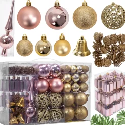 Tutumi Kerstballen 311437 101st. Roze Goud 6x6x6cm