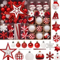 Tutumi Kerstballen Sysd1688-113 78st. Rood 6x6x6cm