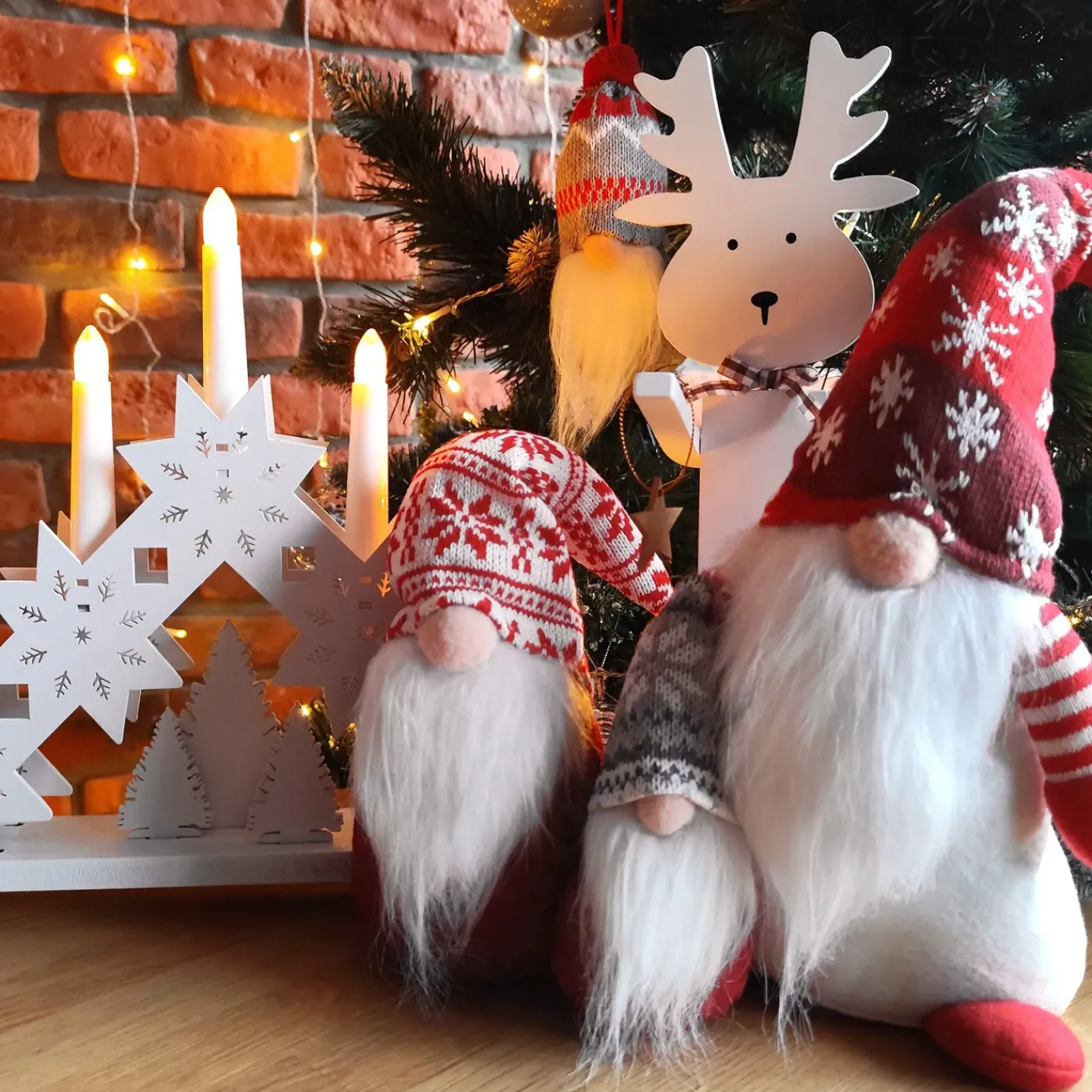 Tutumi Kerstdecoratie Rendier 301036 Wit 35x12x35cm