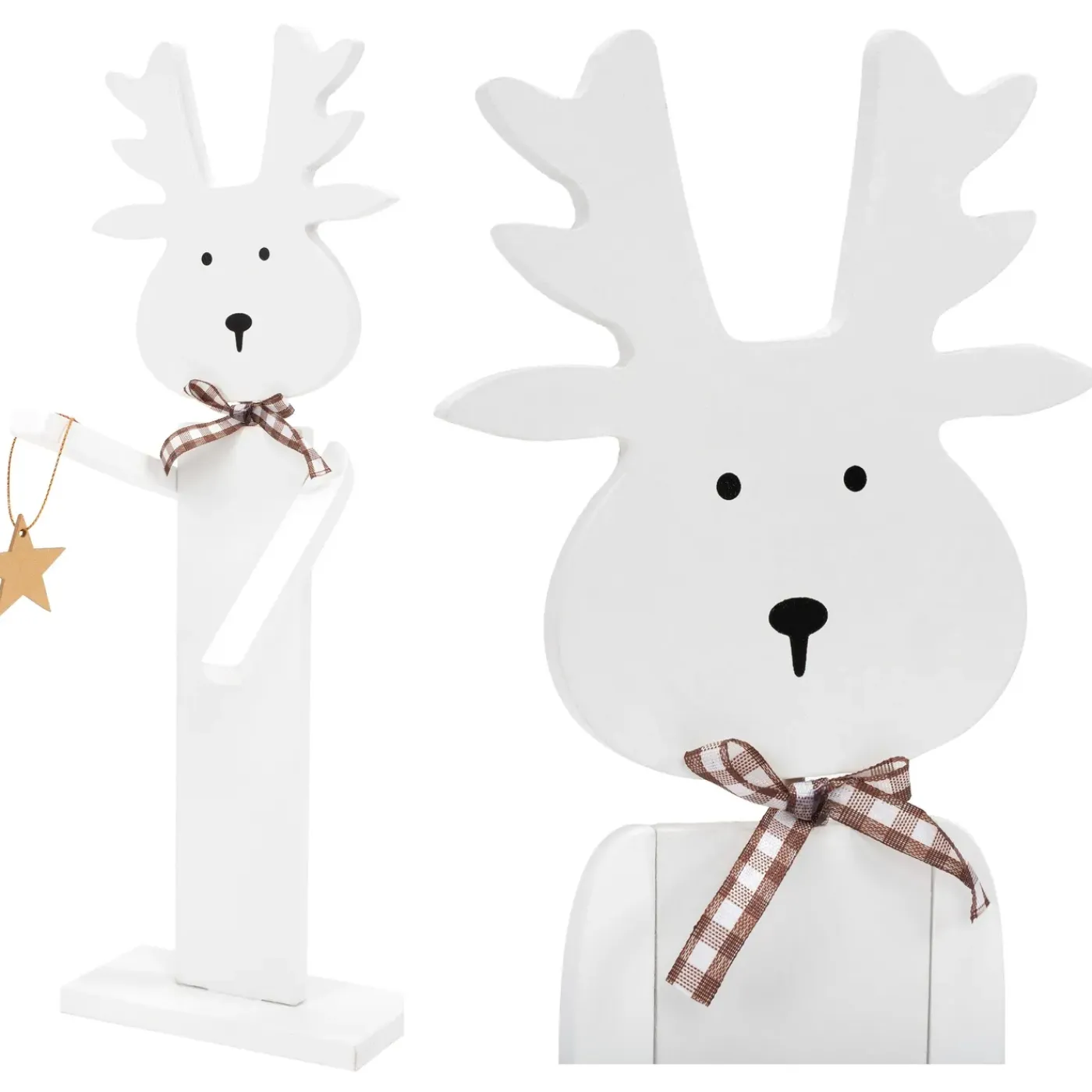 Tutumi Kerstdecoratie Rendier 301036 Wit 35x12x35cm