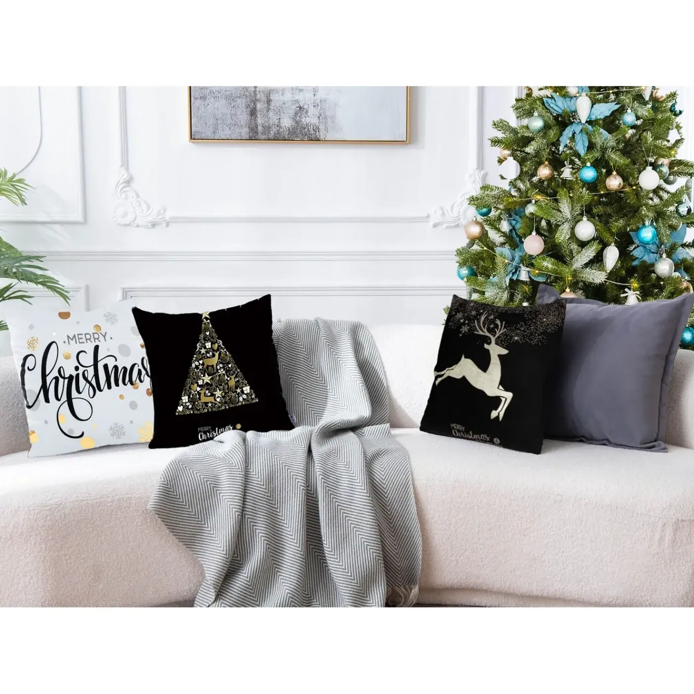 Tutumi Kerst Kussensloop Bc21 45x45 Zwart