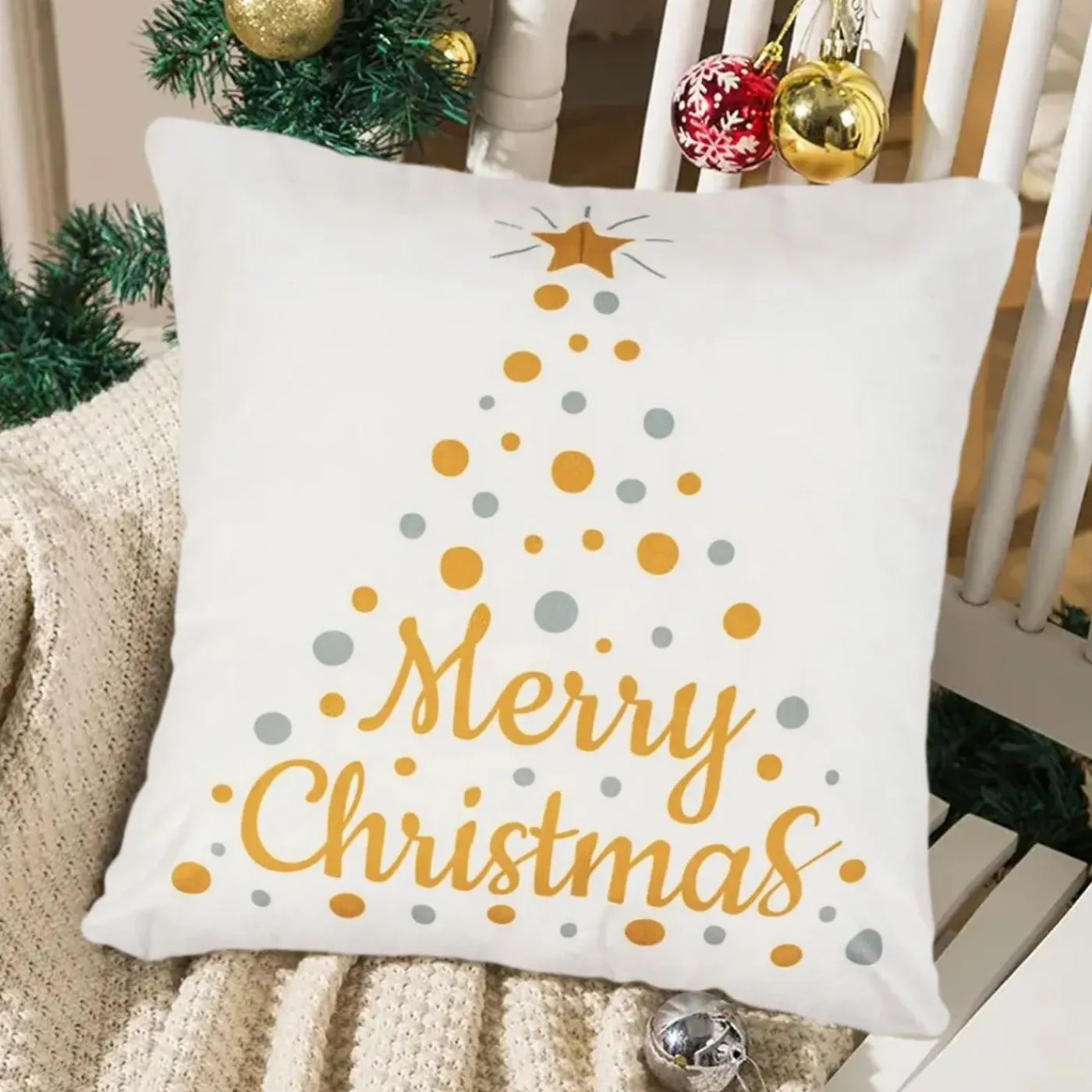 Tutumi Kerst Kussensloop 3d 31 "n" 45x45 Wit