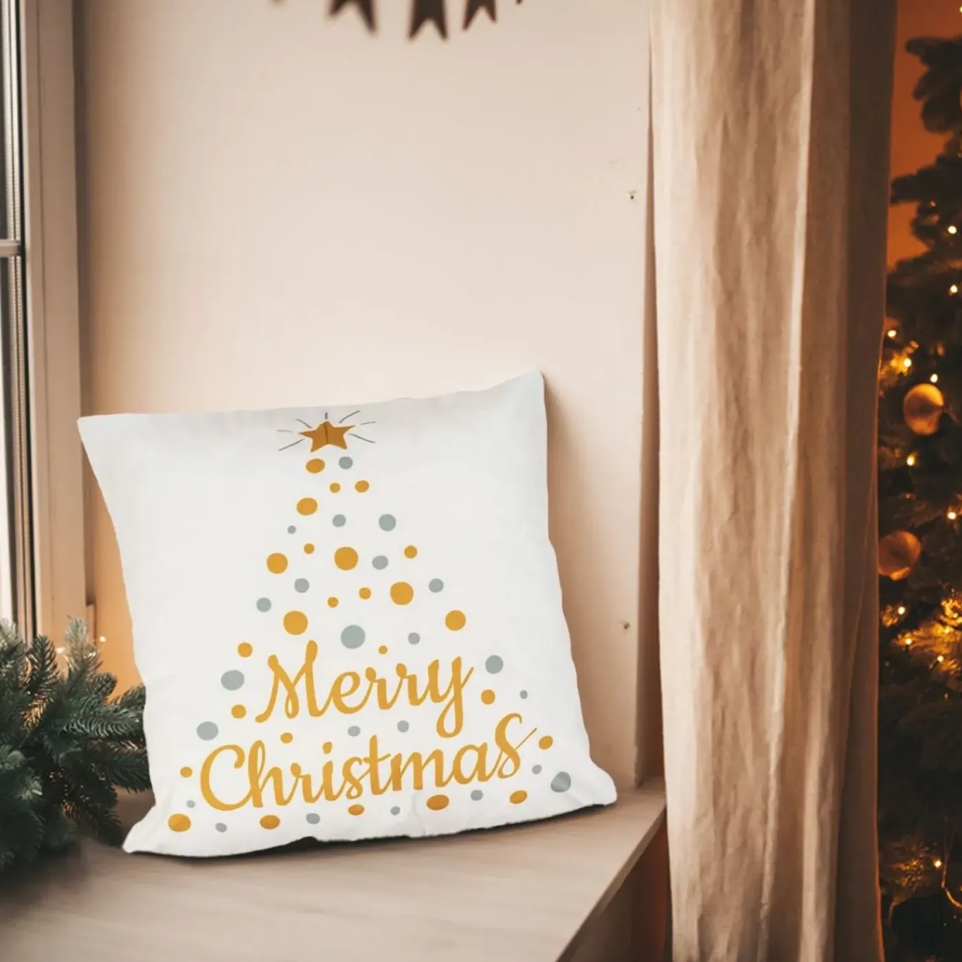 Tutumi Kerst Kussensloop 3d 31 "n" 45x45 Wit