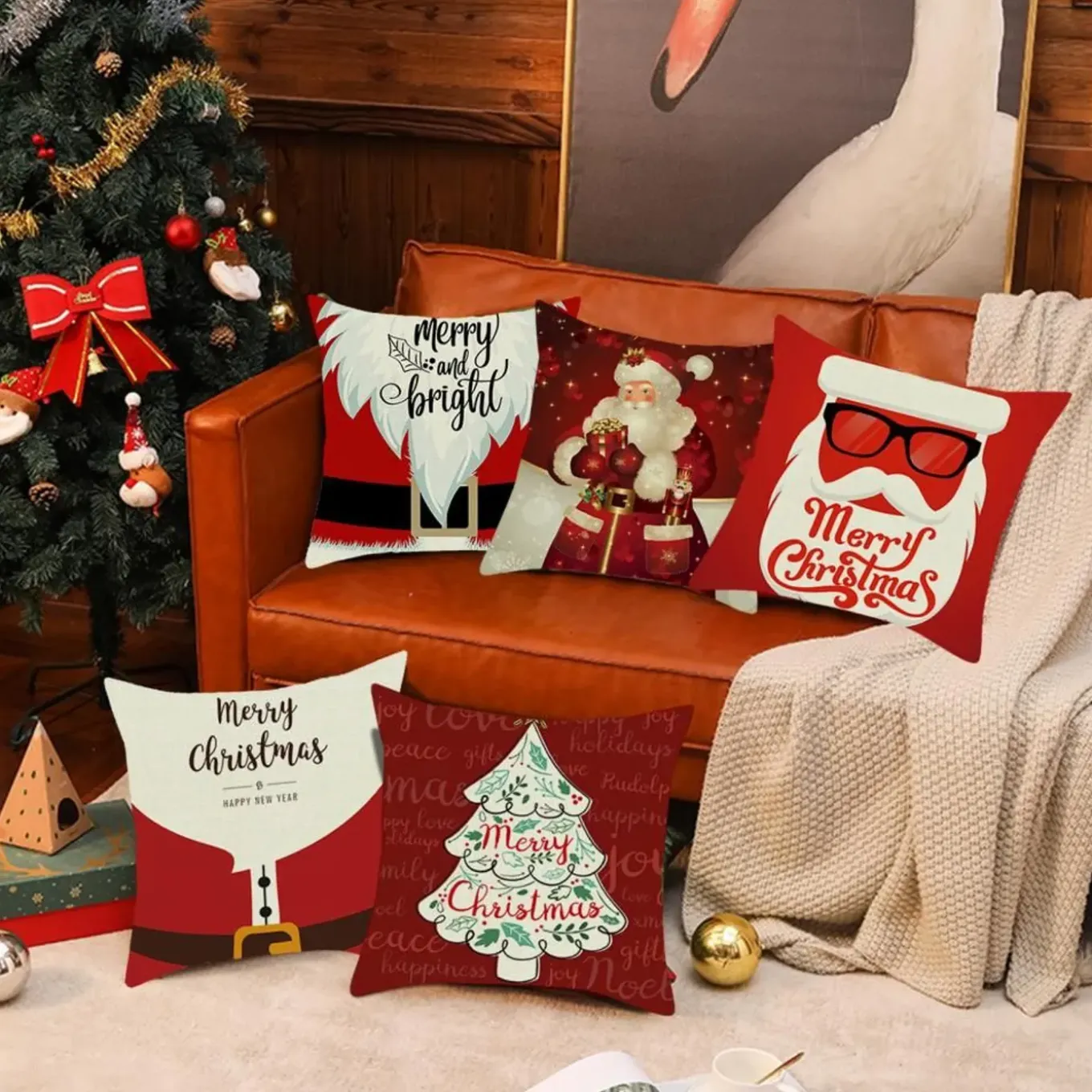 Tutumi Kerst Kussensloop 3d 26 45x45 Rood