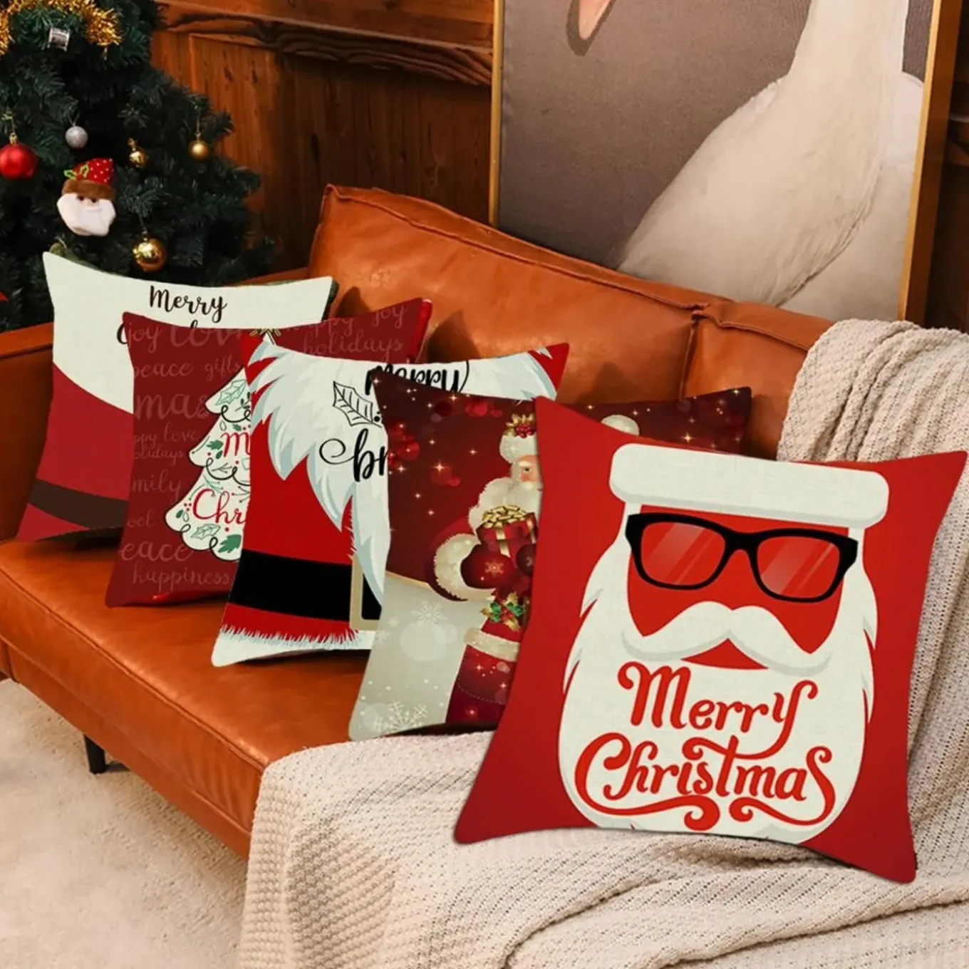 Tutumi Kerst Kussensloop 3d 26 45x45 Rood