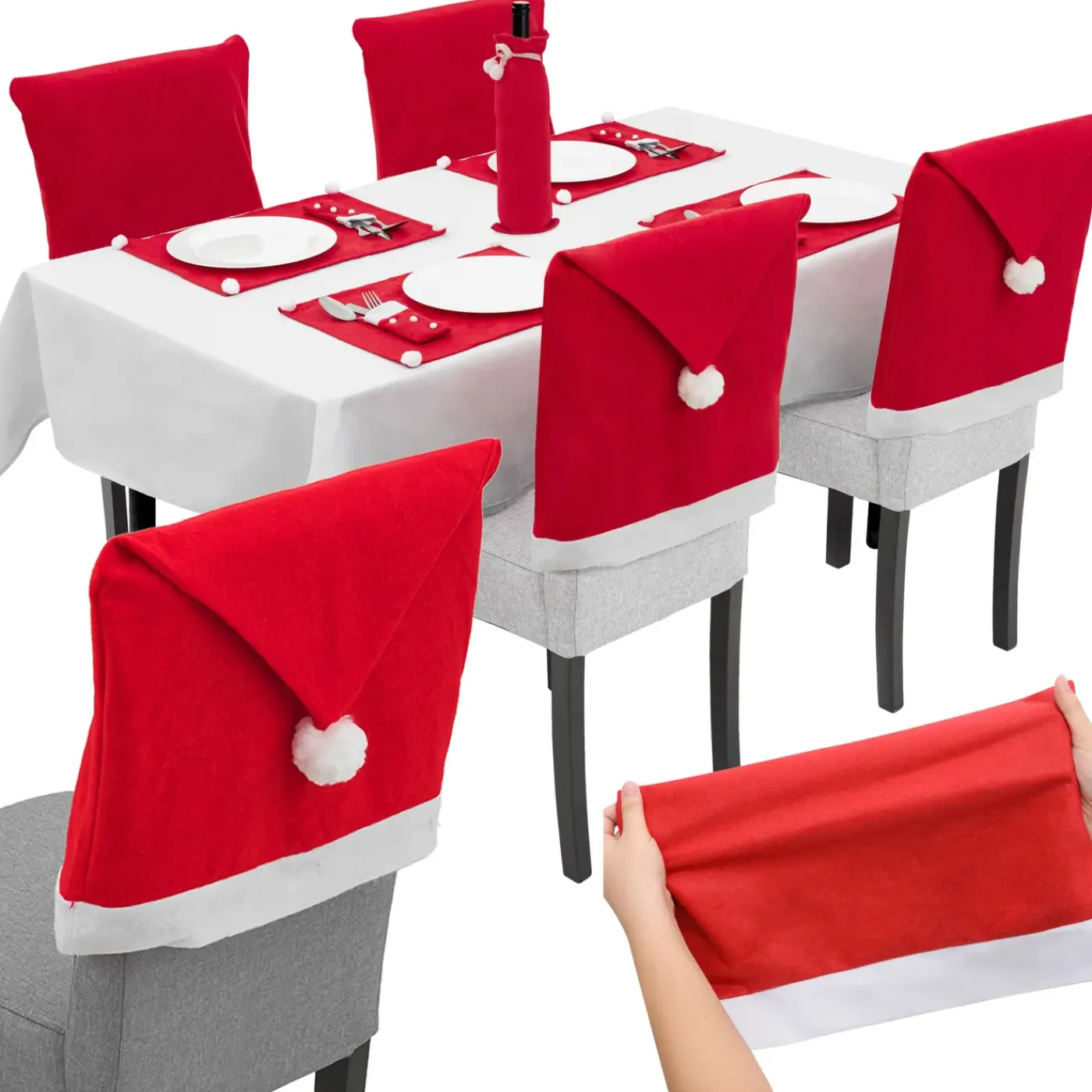 Tutumi Oude Kerststoelhoes 380667a 6st. Rood 58x52x58cm