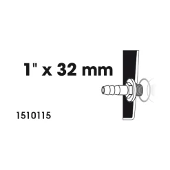 Ubbink T-stuk Ø25 (1") x Ø32 (1¼")mm