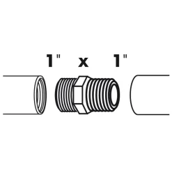 Ubbink verbindingsnippel 1"-1" + uitwendig schroefdraad
