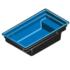 Ubbink voorgevormde vijver QUADRA C2 HDPE 1500L H70x118x225cm