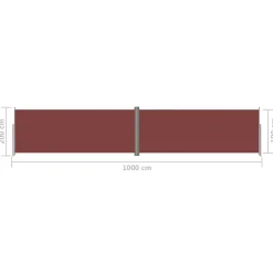 Uitschuifbaar Zijscherm/privacyscherm Voor Terras Tuin Balkon Bruin 200 X 1000 Cm Helloshop26