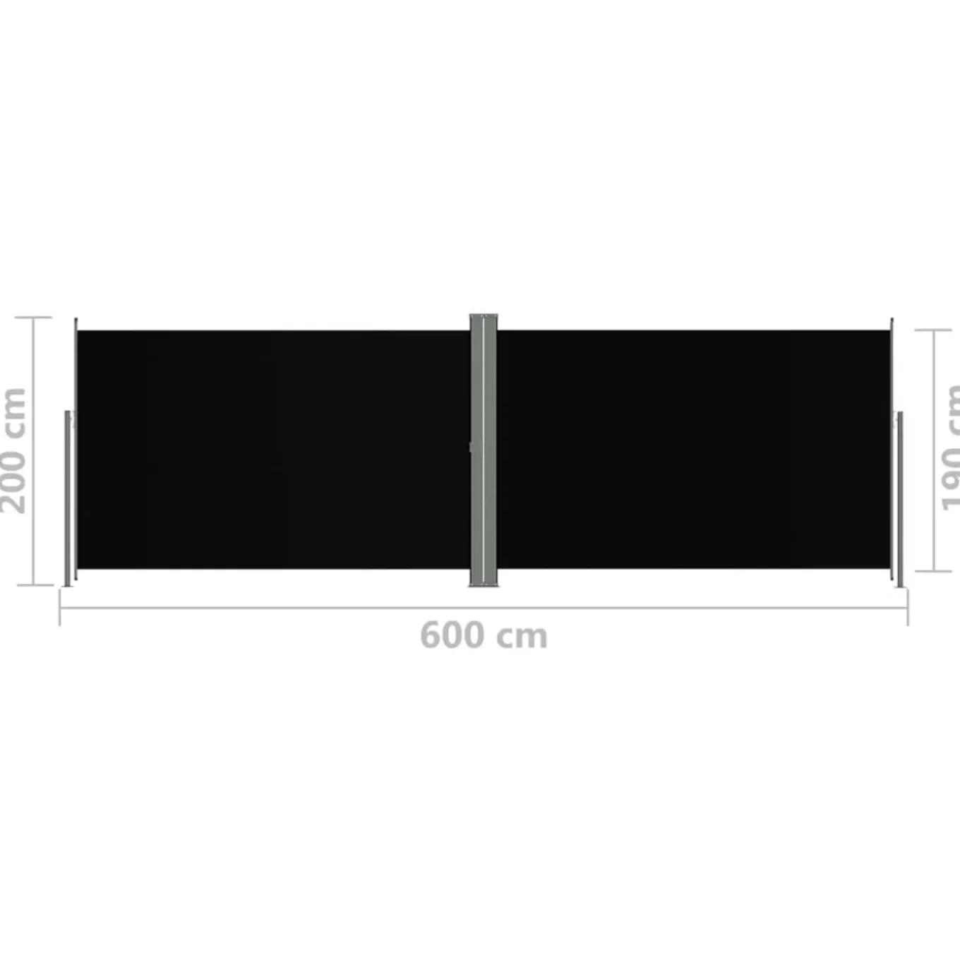 Helloshop26 Uitschuifbaar Zijscherm/privacyscherm Voor Terras Tuin Balkon 180 X 600 Cm Bruin