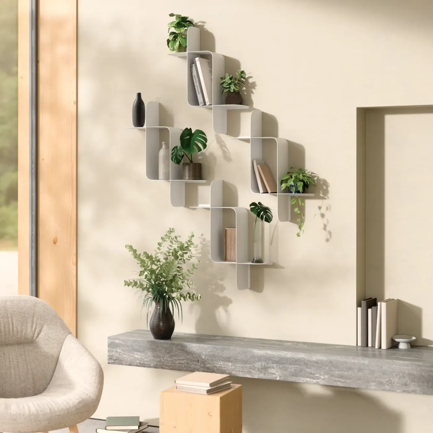 Umbra Montage Metalen Wandplank, Set Van 2