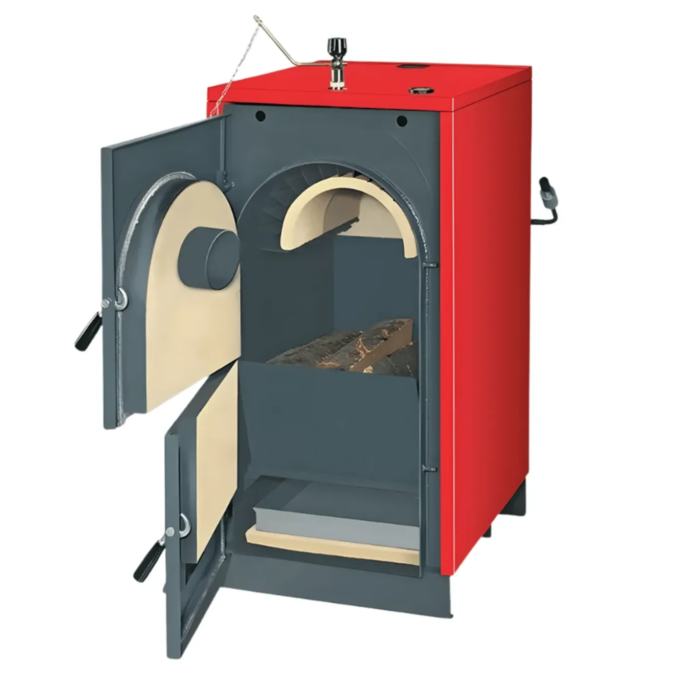 Unical - Houtketelpakket - Fokolus Fk40 - Rood - 1260x590x1146 Mm - 42 Kw - Buffervat