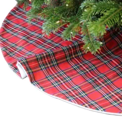 Unique Living Kerstboomrok - Geruit - Rood - D90 Cm - Polyester