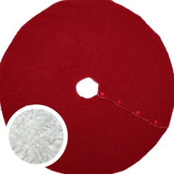 Unique Living Kerstboomrok Met Knoopjes - Rood - D90 Cm - Polyester