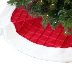Unique Living Kerstboomrok - Rood/wit - D90 Cm - Polyester