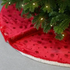 Unique Living Kerstboomrok - Rood - Sneeuwvlokken - D100 Cm