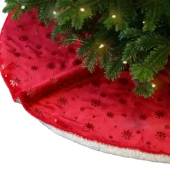Unique Living Kerstboomrok - Rood - Sneeuwvlokken - D100 Cm