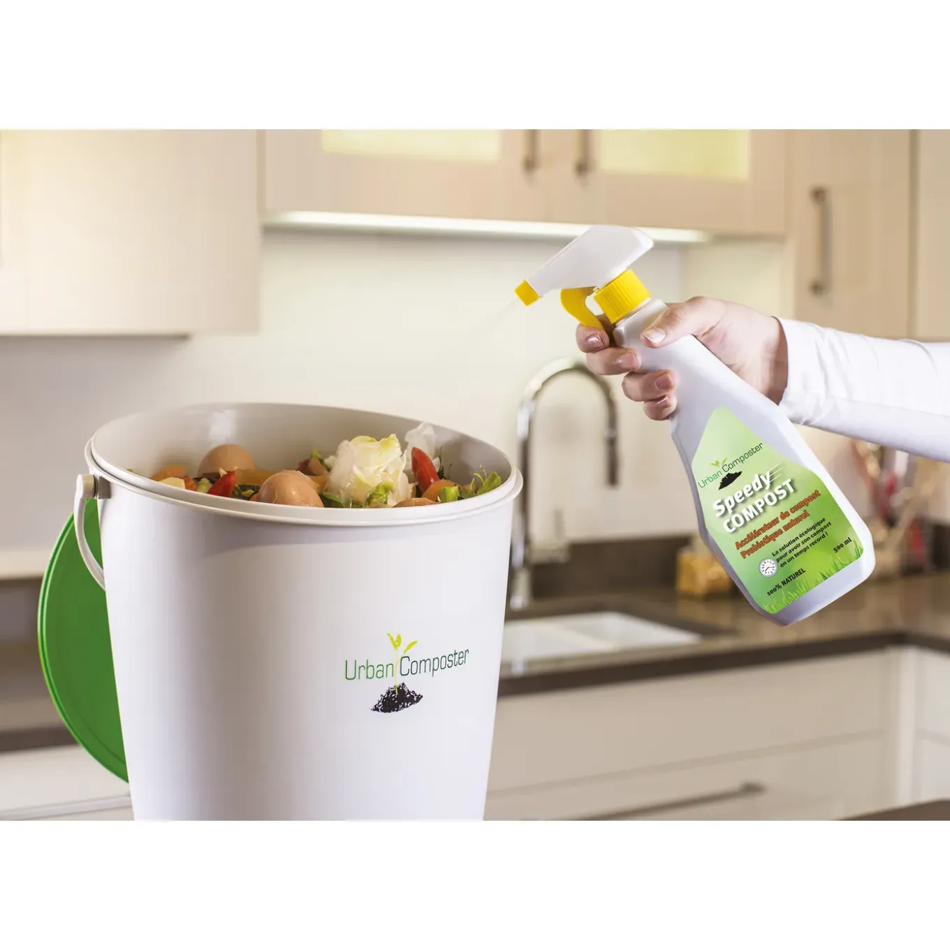 Urban Compostbak 15 L, Groen - Incl. Deksel En Kompostspray - Garantia